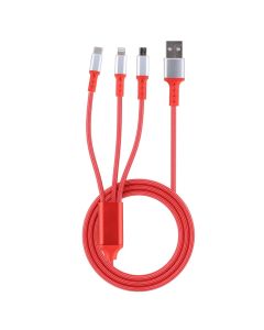 Allextreme USB Type C Cable 1.2m High-Speed Braided Design USB Sync Charging Cable for Android Phones, Tablets, Wall Chargers, Laptops(Red)