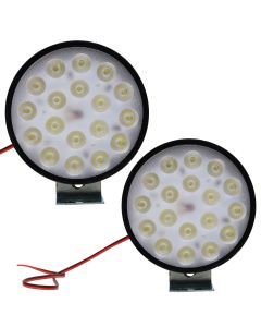 Allextreme EXF18L2 18 LED Round Fog Light Spot Beam Waterproof Pod Driving Work Lamp for Motorcycle and Cars (27W, White Light, 2 Pcs)