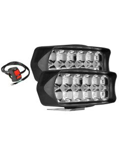AllExtreme EXMNLD1 12 LED Fog Lights Perfect Spot Beam Lamp with Handle Bar Switch for Bikes & Motorcycle (2 PCs, 18W)