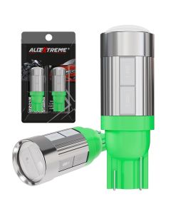 Allextreme Universal T10 LED Parking Light 6000K 10 SMD Super Bright Interior Pilot License Plate Dome Indicator Lamp Bulb for Car Bike and Motorcycle (3W, Green, 2 PCS)
