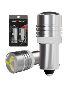Allextreme BA9S LED Parking Light Super Bright 2 SMD Interior License Plate Wedge Dome Trunk Dashboard Bulb for Car Bike and Motorcycle (1W, White, 2 PCS)