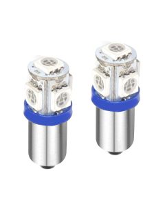 Allextreme BA9S LED Parking Light Super Bright 5 SMD Interior License Plate Wedge Dome Trunk Dashboard Bulb for Car Bike and Motorcycle (2W, Blue, 2 PCS)
