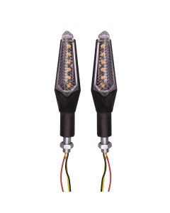 Allextreme EXDVSB2 Dual Tone 6 LED Side Indicator Light Front Rear Universal Fit Turn Signal Lamp for Bikes and Motorcycles (Yellow & Blue, 2 Pcs)