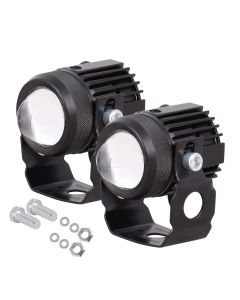 Allextreme ‎EXMDL02 20W Mini Driving LED Fog Light Spot Beam Projector Lens Driving Lamp for Motorcycle, Truck & Car (Yellow & White, 2 Pcs)