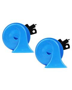AllExtreme EXEH01 Electric Horn with Siren Sound Level 12V, Low Tone & High Tone For Car, Motorcycle, SUVs & Truck (Blue, Pack of 2)