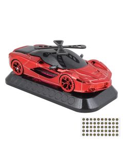 AllExtreme EXDAF02 Solar Powered Natural Aromatherapy Air Freshener Car Shape Perfume Ornament Eliminates Bad Odors Perfect For Automobiles Offices & Homes (1 Pc, Red)