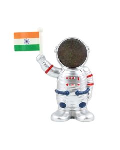 AllExtreme Solar Power Astronaut Ornament Moving Hand With Indian Flag For Home With Stick, Car Dashboard & Decoration Showpiece (Silver)