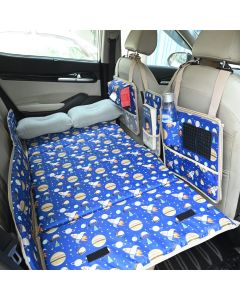 Allextreme CB-S06 Non-Inflatable Car Bed with Two Pillows Portable & Foldable Design Polyester Fabric Back Seat Sleeping Mattress & Multi Storage Organizer for Baby Kids Travel Camping Picnic (Blue)