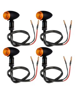Allextreme EXNTMS-04 Motorcycle Turn Signal Amber Bulb Blinker Lights for Harley Davidson and 350cc and 500cc Cruiser Bikes (Amber, 4 PCS)