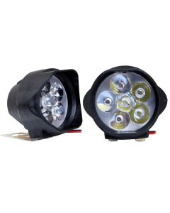 Allextreme EXL6FLW Universal LED Fog Light Driving Work Lamp for Bike Cars and Motorcycle (6 Led, 2Pcs)