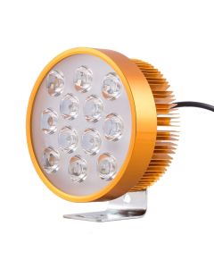 Allextreme EX24W1PW 12 LED Round Fog Light Waterproof Spot Beam Off Road Driving Lamp for Motorcycle and Cars (24W, White, 1PC)