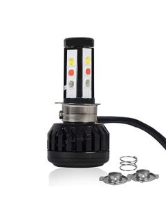 AllExtreme EX9Y4B1 4 Side LED Headlight Bulb with Cooling Fan and Canbus Head lamp Conversion Kit for Bike Car SUV and Motorcycles (40W, White Blue and Red)