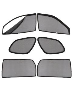 AllExtreme EXCBMH6 Car Blind Breathable Sun Shades for Front/Rear & Quarter Glass Mesh Curtain Glare Reduction Net Pullover UV Protection Compatible with MG Hector (Black, Pack of 6)