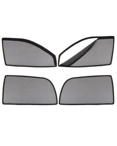 AllExtreme EXCBHS8 Car Blind Breathable Sun Shades for Front & Rear Glass Mesh Curtain Glare Reduction Net Pullover UV Protection Compatible with Hyundai Santro (Black, Pack of 4)