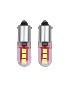 Allextreme EXLB005 BA9S LED Parking Light Super Bright White 6 SMD Car Interior License Plate Wedge Dome Trunk Dashboard Bulb for Car Bike and Motorcycle (White, 2 Pcs)