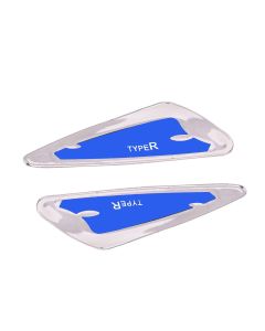 AllExtreme EDCGB2L Universal Fender Sticker With In-Built Mounting Bolts Compatible With Cars, SUVs & Other Automobile (Blue-Silver, 2 Pcs)
