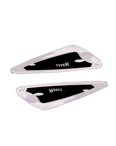 AllExtreme EDCGS2B Universal Fender Sticker With In-Built Mounting Bolts Compatible With Cars, SUVs & Other Automobile (Black-Silver, 2 Pcs)