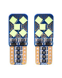 AllExtreme EXLB006 Universal T10 LED Parking Light 10 SMD Bright Interior Pilot License Plate Dome Indicator Lamp Bulb for Automobiles (2W, White, 2 Pcs)