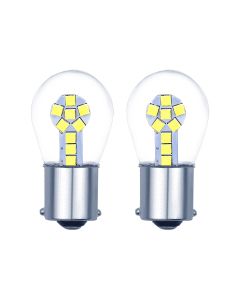 Allextreme EXLB013 LED Bulb Turn Signal Indicator Bright Lamp 18 Smd Chipset License Plate Parking Dome Light for Car Bike and Motorcycle (24W, White, 2 PCS)