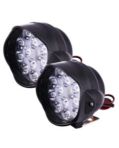 Allextreme EX15FGS Imported 15 LED Fog Light White Light Waterproof Mirror Mount Driving Work Lamp for Motorcycles and Cars (30W, 2 PCS)