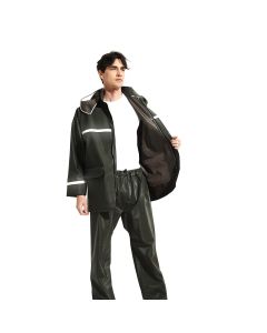 AllExtreme Reusable Two-Piece Raincoat With Transparent Face Shield Detachable Hood Two Pockets Carry Pouch Water Resistant Buttoned Rain Jacket6