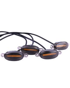 Allextreme EX4CG9L Car Grille Led Lamp Front Bumper Warning Insert Lights DRL Vehicle Accessory Compatible with Cars, Trucks, SUV (4 pcs, Yellow)