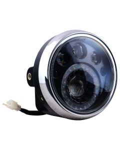 Allextreme 6 LED Lamp Bright Round Headlight High beam Headlamp DRL Light with Heat Dissipation for Bikes Automobiles (White & Yellow, Pack Of 1)
