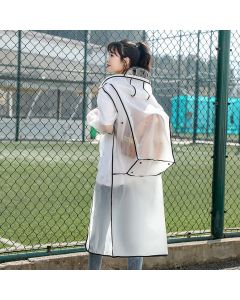 AllExtreme EVA Raincoats Transparent Reusable Water Resistant with Hood and Sleeves for Women Men Camping Rainy Season Travel Backpack Coverage (EXM2-BL-L)