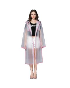 AllExtreme EVA Raincoats Transparent Reusable Water Resistant with Hood and Sleeves for Women Men Camping Rainy Season Travel (EXM1-PN-M)