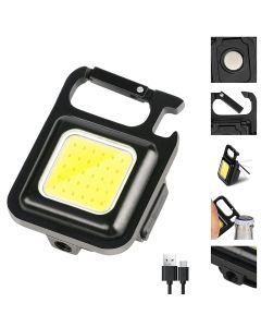 Allextreme Keychain Flashlight 4 Light Mode Magnetic Work LED 6W USB Rechargeable Bottle Opener Water Resistant for Camping & Nighttime Trekking