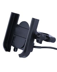 Allextreme EXUMH02 Mobile Phone Stand Handle Bar Mount Smartphone Holder Flexible & Rotational Cradle Accessory for Motorcycles Scooters (Black)