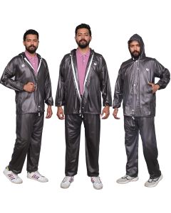 AllExtreme Wood Raincoat Set with Drawstring Hem Adjustable Hood & Pants Rain Gear Wet Weather Protection Rainsuit with Carrying Pouch5