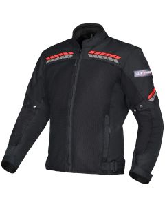 Allextreme SPEEDO Bike Riding Jacket Mesh Fabric Racer Motorcycle Armour Back Elbows Shoulders Protection with All Season Night Visibility Sticker for Men (M, Red)