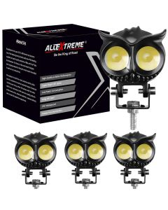 Allextreme EXNPE02 Owl Shape LED Fog Light for Wide Visibility High Brightness Universal Fit for All Bike Models Motorcycle (Pack of 4)