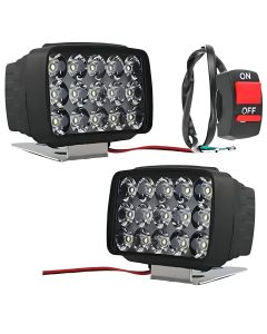 Allextreme EXNPE27 15 LED Fog Light 12V DC Headlamp Bar Wate Resistant for Off-Roading Scooty Motorcycle Car (Pack of 2 with On/Off Switch)