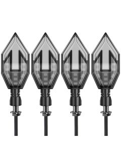 Allextreme LED Dual Color Arrow Shape Turning Indicator Light Universal for All Motorcycle, Bikes, Scooty (Blue & Amber, 6000K, Pack of 2)