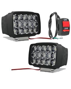 Allextreme EXNPE37 15 LED Fog Light 12V DC Headlamp Bar Wate Resistant for Off-Roading Scooty Motorcycle Car (Pack of 2 with On/Off Switch)