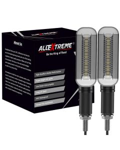 AllExtreme EXNPE11 Original Imported Flexible Running Style & BLUE LED Indicators Universal For All Bike Models Mot Lights (Pack of 2)