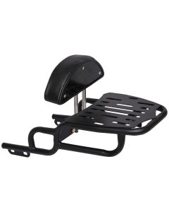 AllExtreme Euro J1 Backrest for Bike Luggage Carrier Back Support Pillion Adjustable Cushion Heavy Duty Black Bar Compatible With Jawa (Black)