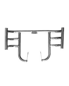 Allextreme EXLGS1B Heavy Duty Metal Stainless Steel Leg Guard Front Bike Safety Crash Bar (Chrome Color)