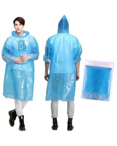 Allextreme Poncho Raincoat with Hood Barsaati Water Resistant Rain Protection Rainsuit for Men & Women Rainwear for Outdoor Activities Traveling Camping (Blue, Pack of 1)