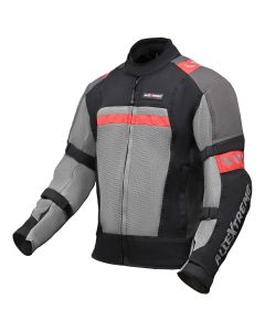 Allextreme BAZOOKA Unisex All weather Adult Motorcycle Riding Jacket with Impact Protection Back & Elbow Guard Reflective Stickers and Abrasion Resistance (Medium, Black & Red)