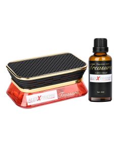 AllExtreme Treasure Car Perfume Diffuser with Essential Oil Dashboard Vent Liquid Clip Freshener Starter Kit- Violet, Pack of 1