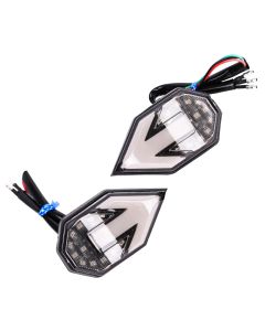 Allextreme Arrow Flush Mount LED Indicators with DRL Turn Signals Front and Rear Bright Warning Lamp Water Resistant for Electric Bike & Motorbike