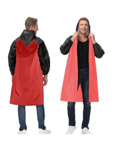 Allextreme EVA Poncho Raincoat Transparent Hooded Water Resistant Rain Jacket with Sleeves for Women Men Camping Rainy Season Travel