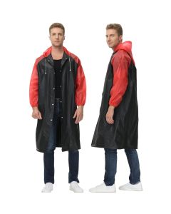 Allextreme EVA Poncho Raincoat Transparent Hooded Water Resistant Rain Jacket with Sleeves for Women Men Camping Rainy Season Travel (MK013-05)