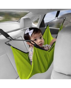 AllExtreme Car Cradle Hammock for 0 to 3 Year Baby Portable Travel Cloth Jhula with Adjustable Belt Hangers and Carry Bag (Neon Green)