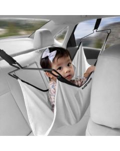 AllExtreme Car Cradle Hammock for 0 to 3 Year Baby Portable Travel Cloth Jhula with Adjustable Belt Hangers and Carry Bag (White)