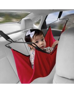 AllExtreme Car Cradle Hammock for 0 to 3 Year Baby Portable Travel Cloth Jhula with Adjustable Belt Hangers and Carry Bag (Red)