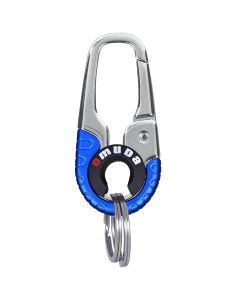 Allextreme 35775A Belt Hook Locking Keychain Stainless Steel Heavy Duty Keyring with 2 rings for Car Bike (Pack of 1, Blue)